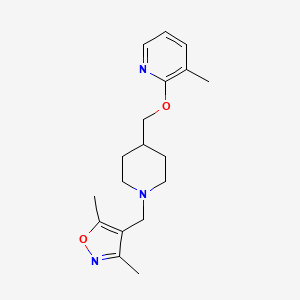 molecular formula C18H25N3O2 B6430484 2-({1-[(3,5-dimethyl-1,2-oxazol-4-yl)methyl]piperidin-4-yl}methoxy)-3-methylpyridine CAS No. 2201944-18-3