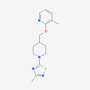 molecular formula C15H20N4OS B6430491 3-methyl-2-{[1-(3-methyl-1,2,4-thiadiazol-5-yl)piperidin-4-yl]methoxy}pyridine CAS No. 2202294-00-4