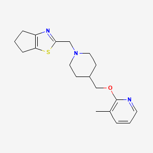 molecular formula C19H25N3OS B6430496 2-{[1-({4H,5H,6H-cyclopenta[d][1,3]thiazol-2-yl}methyl)piperidin-4-yl]methoxy}-3-methylpyridine CAS No. 2198988-00-8