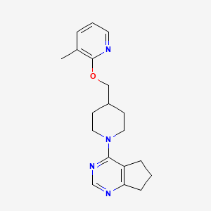 molecular formula C19H24N4O B6430497 2-[(1-{5H,6H,7H-cyclopenta[d]pyrimidin-4-yl}piperidin-4-yl)methoxy]-3-methylpyridine CAS No. 2201178-54-1