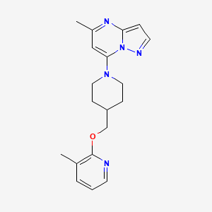 molecular formula C19H23N5O B6430504 3-methyl-2-[(1-{5-methylpyrazolo[1,5-a]pyrimidin-7-yl}piperidin-4-yl)methoxy]pyridine CAS No. 2201479-19-6