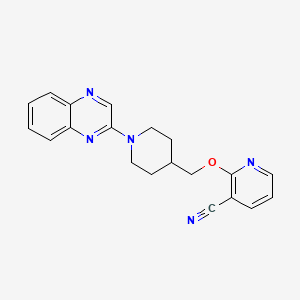 molecular formula C20H19N5O B6430514 2-{[1-(quinoxalin-2-yl)piperidin-4-yl]methoxy}pyridine-3-carbonitrile CAS No. 2197487-09-3