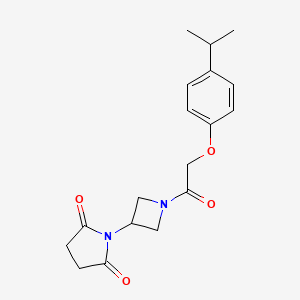 molecular formula C18H22N2O4 B6430540 1-(1-{2-[4-(propan-2-yl)phenoxy]acetyl}azetidin-3-yl)pyrrolidine-2,5-dione CAS No. 1903446-92-3