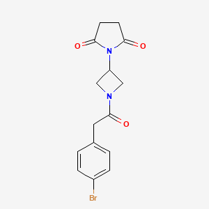 molecular formula C15H15BrN2O3 B6430561 1-{1-[2-(4-bromophenyl)acetyl]azetidin-3-yl}pyrrolidine-2,5-dione CAS No. 1903337-25-6