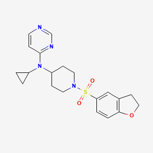 molecular formula C20H24N4O3S B6430576 N-cyclopropyl-N-[1-(2,3-dihydro-1-benzofuran-5-sulfonyl)piperidin-4-yl]pyrimidin-4-amine CAS No. 2200547-95-9