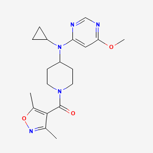 molecular formula C19H25N5O3 B6430577 N-cyclopropyl-N-[1-(3,5-dimethyl-1,2-oxazole-4-carbonyl)piperidin-4-yl]-6-methoxypyrimidin-4-amine CAS No. 2199520-49-3