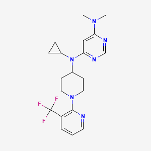 molecular formula C20H25F3N6 B6430586 N4-cyclopropyl-N6,N6-dimethyl-N4-{1-[3-(trifluoromethyl)pyridin-2-yl]piperidin-4-yl}pyrimidine-4,6-diamine CAS No. 2199423-80-6
