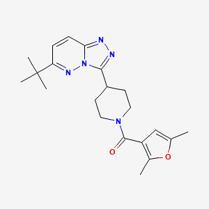 4-{6-tert-butyl-[1,2,4]triazolo[4,3-b]pyridazin-3-yl}-1-(2,5-dimethylfuran-3-carbonyl)piperidine
