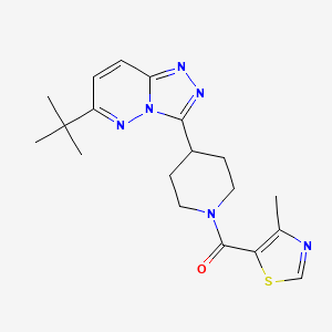 molecular formula C19H24N6OS B6430606 4-{6-tert-butyl-[1,2,4]triazolo[4,3-b]pyridazin-3-yl}-1-(4-methyl-1,3-thiazole-5-carbonyl)piperidine CAS No. 2200039-53-6