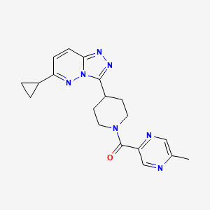 molecular formula C19H21N7O B6430661 2-(4-{6-cyclopropyl-[1,2,4]triazolo[4,3-b]pyridazin-3-yl}piperidine-1-carbonyl)-5-methylpyrazine CAS No. 2202086-80-2