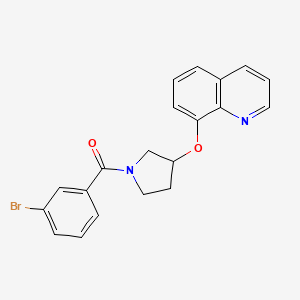 molecular formula C20H17BrN2O2 B6430686 8-{[1-(3-bromobenzoyl)pyrrolidin-3-yl]oxy}quinoline CAS No. 1903269-21-5