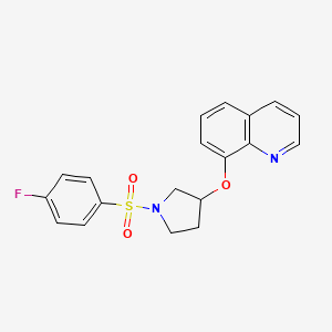 molecular formula C19H17FN2O3S B6430689 8-{[1-(4-fluorobenzenesulfonyl)pyrrolidin-3-yl]oxy}quinoline CAS No. 1903175-24-5