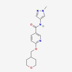 molecular formula C16H20N4O3 B6430704 N-(1-methyl-1H-pyrazol-4-yl)-6-[(oxan-4-yl)methoxy]pyridine-3-carboxamide CAS No. 2034279-20-2