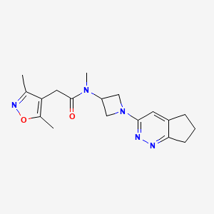 molecular formula C18H23N5O2 B6430740 N-(1-{5H,6H,7H-cyclopenta[c]pyridazin-3-yl}azetidin-3-yl)-2-(3,5-dimethyl-1,2-oxazol-4-yl)-N-methylacetamide CAS No. 2201248-41-9
