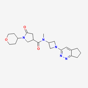 molecular formula C21H29N5O3 B6430741 N-(1-{5H,6H,7H-cyclopenta[c]pyridazin-3-yl}azetidin-3-yl)-N-methyl-1-(oxan-4-yl)-5-oxopyrrolidine-3-carboxamide CAS No. 2199062-44-5