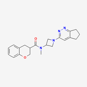 molecular formula C21H24N4O2 B6430746 N-(1-{5H,6H,7H-cyclopenta[c]pyridazin-3-yl}azetidin-3-yl)-N-methyl-3,4-dihydro-2H-1-benzopyran-3-carboxamide CAS No. 2199187-68-1
