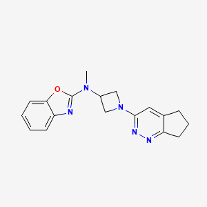 molecular formula C18H19N5O B6430769 N-(1-{5H,6H,7H-cyclopenta[c]pyridazin-3-yl}azetidin-3-yl)-N-methyl-1,3-benzoxazol-2-amine CAS No. 2201582-14-9