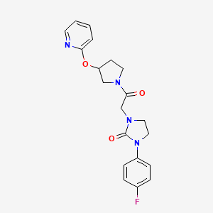molecular formula C20H21FN4O3 B6430776 1-(4-fluorophenyl)-3-{2-oxo-2-[3-(pyridin-2-yloxy)pyrrolidin-1-yl]ethyl}imidazolidin-2-one CAS No. 1904235-96-6