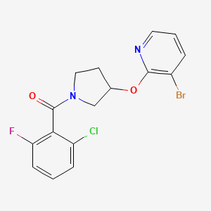 molecular formula C16H13BrClFN2O2 B6430789 3-bromo-2-{[1-(2-chloro-6-fluorobenzoyl)pyrrolidin-3-yl]oxy}pyridine CAS No. 1903279-09-3
