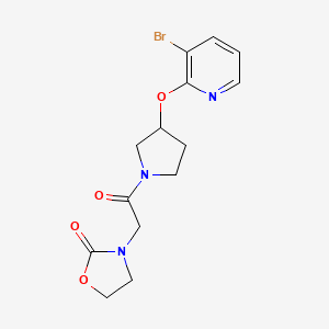 molecular formula C14H16BrN3O4 B6430804 3-(2-{3-[(3-bromopyridin-2-yl)oxy]pyrrolidin-1-yl}-2-oxoethyl)-1,3-oxazolidin-2-one CAS No. 1903279-94-6