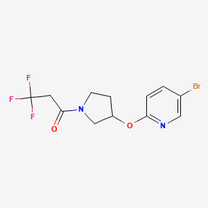 molecular formula C12H12BrF3N2O2 B6430826 1-{3-[(5-bromopyridin-2-yl)oxy]pyrrolidin-1-yl}-3,3,3-trifluoropropan-1-one CAS No. 1904024-99-2