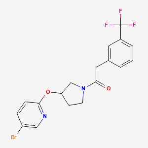 molecular formula C18H16BrF3N2O2 B6430829 1-{3-[(5-bromopyridin-2-yl)oxy]pyrrolidin-1-yl}-2-[3-(trifluoromethyl)phenyl]ethan-1-one CAS No. 1903450-02-1