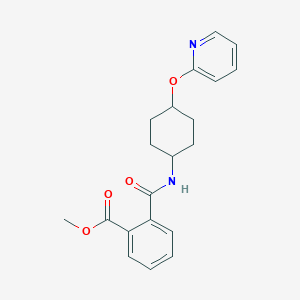 molecular formula C20H22N2O4 B6430833 methyl 2-{[(1r,4r)-4-(pyridin-2-yloxy)cyclohexyl]carbamoyl}benzoate CAS No. 2549042-73-9