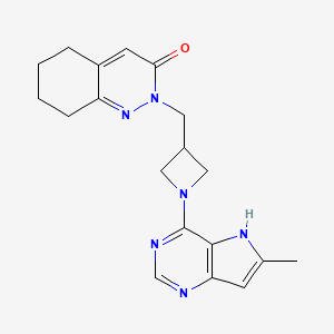 molecular formula C19H22N6O B6430841 2-[(1-{6-methyl-5H-pyrrolo[3,2-d]pyrimidin-4-yl}azetidin-3-yl)methyl]-2,3,5,6,7,8-hexahydrocinnolin-3-one CAS No. 2198692-37-2