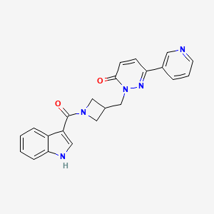 molecular formula C22H19N5O2 B6430846 2-{[1-(1H-indole-3-carbonyl)azetidin-3-yl]methyl}-6-(pyridin-3-yl)-2,3-dihydropyridazin-3-one CAS No. 2201019-97-6