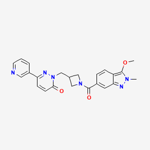 2-{[1-(3-methoxy-2-methyl-2H-indazole-6-carbonyl)azetidin-3-yl]methyl}-6-(pyridin-3-yl)-2,3-dihydropyridazin-3-one