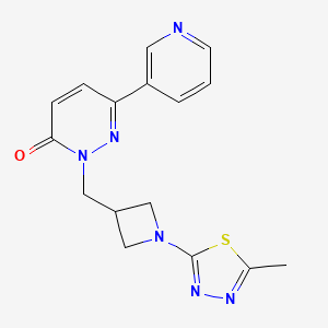 molecular formula C16H16N6OS B6430849 2-{[1-(5-methyl-1,3,4-thiadiazol-2-yl)azetidin-3-yl]methyl}-6-(pyridin-3-yl)-2,3-dihydropyridazin-3-one CAS No. 2198692-72-5