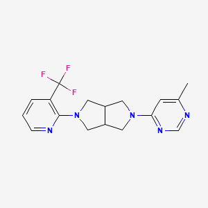 molecular formula C17H18F3N5 B6430851 4-methyl-6-{5-[3-(trifluoromethyl)pyridin-2-yl]-octahydropyrrolo[3,4-c]pyrrol-2-yl}pyrimidine CAS No. 2198738-12-2
