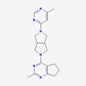 molecular formula C19H24N6 B6430855 4-methyl-6-(5-{2-methyl-5H,6H,7H-cyclopenta[d]pyrimidin-4-yl}-octahydropyrrolo[3,4-c]pyrrol-2-yl)pyrimidine CAS No. 2198360-83-5
