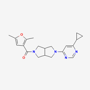 molecular formula C20H24N4O2 B6430858 4-cyclopropyl-6-[5-(2,5-dimethylfuran-3-carbonyl)-octahydropyrrolo[3,4-c]pyrrol-2-yl]pyrimidine CAS No. 2201620-89-3