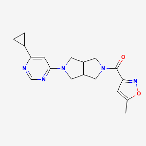 molecular formula C18H21N5O2 B6430865 4-cyclopropyl-6-[5-(5-methyl-1,2-oxazole-3-carbonyl)-octahydropyrrolo[3,4-c]pyrrol-2-yl]pyrimidine CAS No. 2198083-38-2