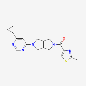molecular formula C18H21N5OS B6430867 4-cyclopropyl-6-[5-(2-methyl-1,3-thiazole-4-carbonyl)-octahydropyrrolo[3,4-c]pyrrol-2-yl]pyrimidine CAS No. 2201620-28-0