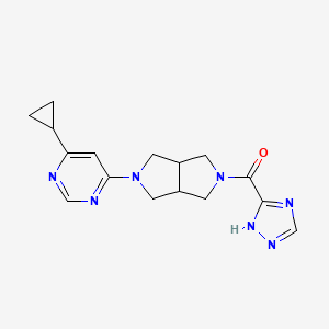 molecular formula C16H19N7O B6430870 4-cyclopropyl-6-[5-(1H-1,2,4-triazole-5-carbonyl)-octahydropyrrolo[3,4-c]pyrrol-2-yl]pyrimidine CAS No. 2198084-63-6