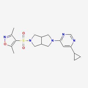 molecular formula C18H23N5O3S B6430880 4-cyclopropyl-6-{5-[(3,5-dimethyl-1,2-oxazol-4-yl)sulfonyl]-octahydropyrrolo[3,4-c]pyrrol-2-yl}pyrimidine CAS No. 2201504-15-4