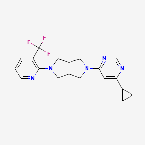 molecular formula C19H20F3N5 B6430886 4-cyclopropyl-6-{5-[3-(trifluoromethyl)pyridin-2-yl]-octahydropyrrolo[3,4-c]pyrrol-2-yl}pyrimidine CAS No. 2198194-07-7
