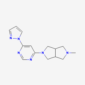 molecular formula C14H18N6 B6430897 4-{5-methyl-octahydropyrrolo[3,4-c]pyrrol-2-yl}-6-(1H-pyrazol-1-yl)pyrimidine CAS No. 2199835-55-5