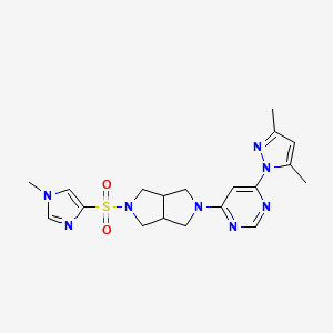 molecular formula C19H24N8O2S B6430927 4-(3,5-dimethyl-1H-pyrazol-1-yl)-6-{5-[(1-methyl-1H-imidazol-4-yl)sulfonyl]-octahydropyrrolo[3,4-c]pyrrol-2-yl}pyrimidine CAS No. 2202515-41-9