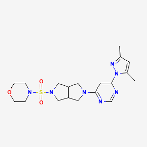 molecular formula C19H27N7O3S B6430943 4-({5-[6-(3,5-dimethyl-1H-pyrazol-1-yl)pyrimidin-4-yl]-octahydropyrrolo[3,4-c]pyrrol-2-yl}sulfonyl)morpholine CAS No. 2202334-31-2