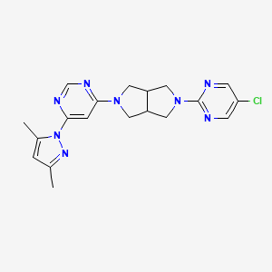 molecular formula C19H21ClN8 B6430971 4-[5-(5-chloropyrimidin-2-yl)-octahydropyrrolo[3,4-c]pyrrol-2-yl]-6-(3,5-dimethyl-1H-pyrazol-1-yl)pyrimidine CAS No. 2197641-20-4