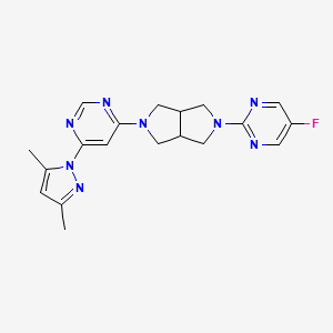 molecular formula C19H21FN8 B6430972 4-(3,5-dimethyl-1H-pyrazol-1-yl)-6-[5-(5-fluoropyrimidin-2-yl)-octahydropyrrolo[3,4-c]pyrrol-2-yl]pyrimidine CAS No. 2198429-53-5