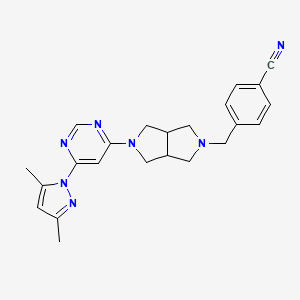 molecular formula C23H25N7 B6430980 4-({5-[6-(3,5-dimethyl-1H-pyrazol-1-yl)pyrimidin-4-yl]-octahydropyrrolo[3,4-c]pyrrol-2-yl}methyl)benzonitrile CAS No. 2200702-93-6