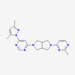 molecular formula C20H24N8 B6430993 4-(3,5-dimethyl-1H-pyrazol-1-yl)-6-[5-(2-methylpyrimidin-4-yl)-octahydropyrrolo[3,4-c]pyrrol-2-yl]pyrimidine CAS No. 2197580-29-1