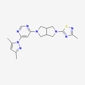 molecular formula C18H22N8S B6430998 4-(3,5-dimethyl-1H-pyrazol-1-yl)-6-[5-(3-methyl-1,2,4-thiadiazol-5-yl)-octahydropyrrolo[3,4-c]pyrrol-2-yl]pyrimidine CAS No. 2201624-74-8