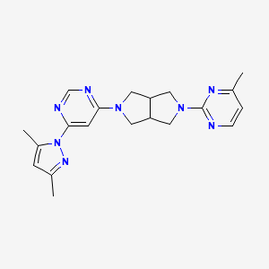 molecular formula C20H24N8 B6431005 4-(3,5-dimethyl-1H-pyrazol-1-yl)-6-[5-(4-methylpyrimidin-2-yl)-octahydropyrrolo[3,4-c]pyrrol-2-yl]pyrimidine CAS No. 2198619-39-3