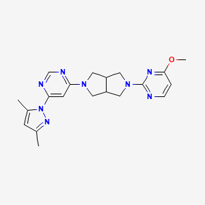 molecular formula C20H24N8O B6431009 4-(3,5-dimethyl-1H-pyrazol-1-yl)-6-[5-(4-methoxypyrimidin-2-yl)-octahydropyrrolo[3,4-c]pyrrol-2-yl]pyrimidine CAS No. 2201889-12-3