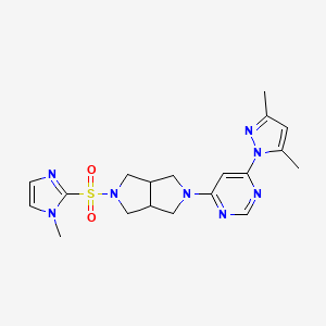 molecular formula C19H24N8O2S B6431013 4-(3,5-dimethyl-1H-pyrazol-1-yl)-6-{5-[(1-methyl-1H-imidazol-2-yl)sulfonyl]-octahydropyrrolo[3,4-c]pyrrol-2-yl}pyrimidine CAS No. 2202515-38-4